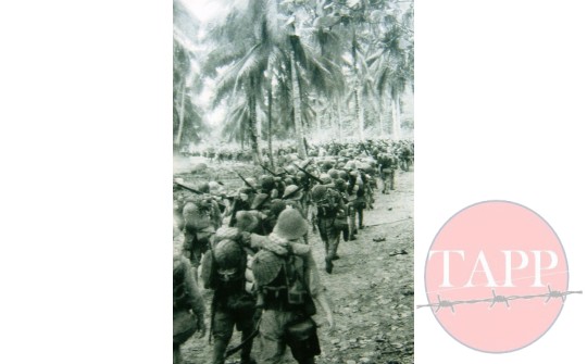 Reputedly an image of the 41st Regiment on the march