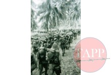 Reputedly an image of the 41st Regiment on the march