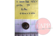 Shirt button inscribed with word 'Birmingham'
