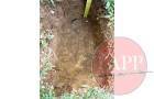 the layer cleaned and the first items being seen on the surface
